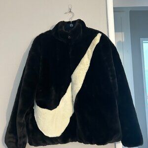 **LIKE NEW** Nike Women's Faux Fur Swoosh Jacket
